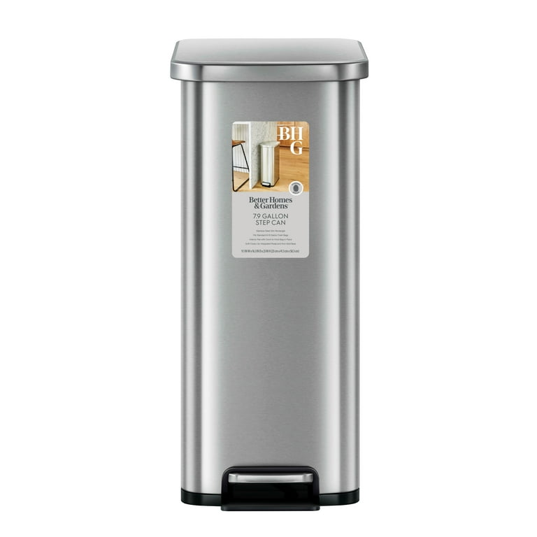 Better Homes & Gardens 7.9 Gallon Slim Kitchen Step Trash