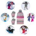 thumbnail image 6 of Uarter 3 Pcs Kids Hat Scarf Gloves Set Warm Knitted Winter Set with Fleece Lining for 3-6 Years Old Girls，Pink, 6 of 8
