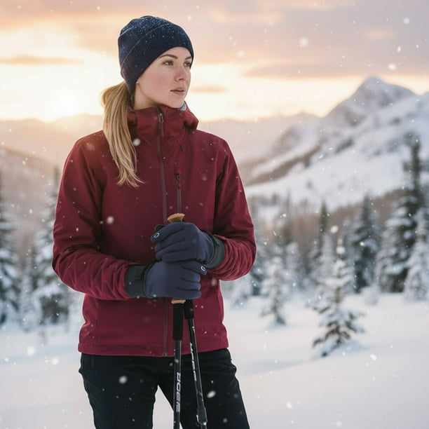Guantes de invierno para hombre y mujer | Guantes térmicos impermeables con aislamiento para pantallas táctiles