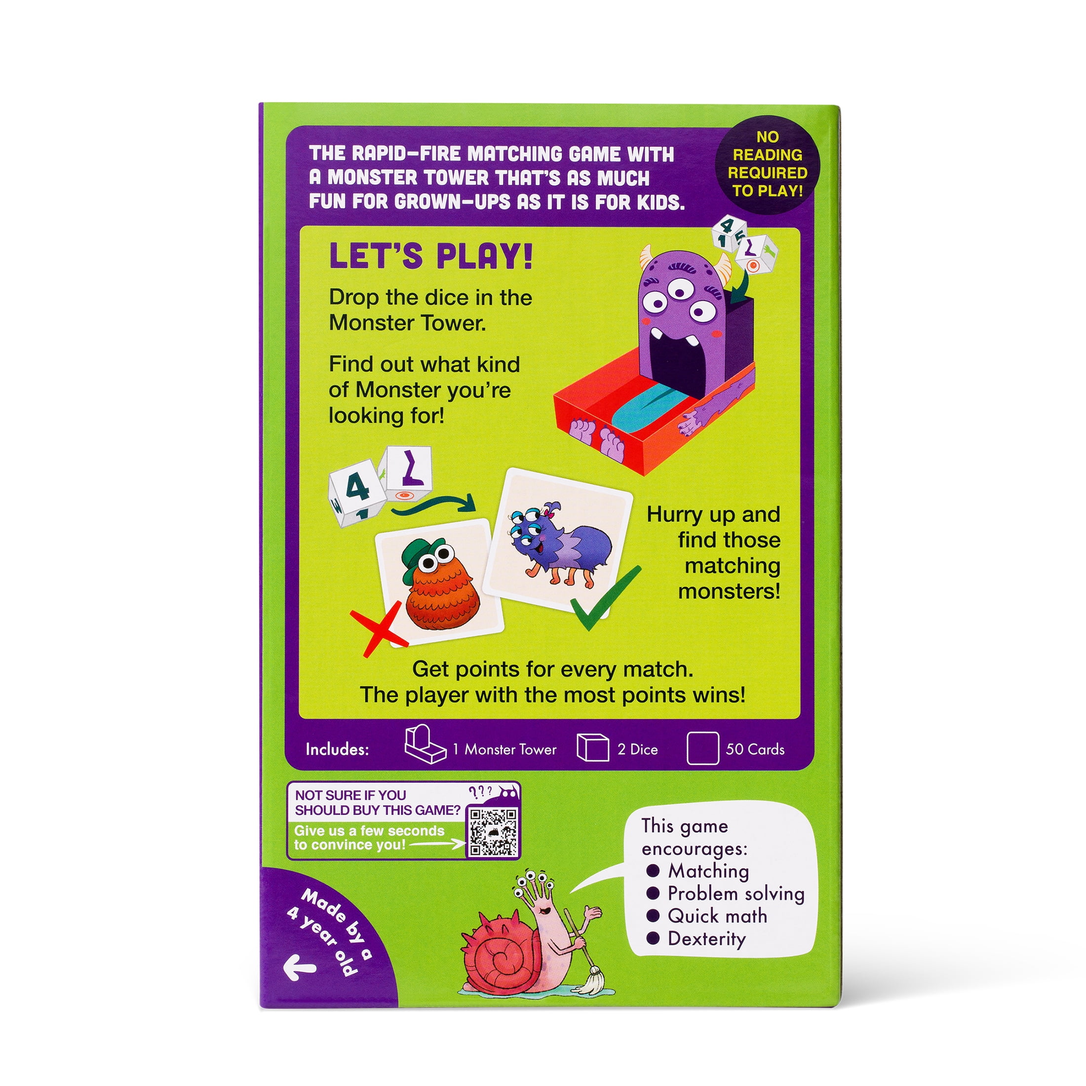 Exploding Kittens Presents Monster Match a matching game for kids with dice tower ages 4+ 2 to 6 players creative kids game perfect gift for 4 year olds family game night