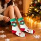 thumbnail image 5 of Calcetines navideños de polar para mujer | Calcetines térmicos ultrasuaves de invierno | Calcetines antideslizantes de media pantorrilla | Estampados festivos | Pack de 2 para estar en casa, 5 of 5