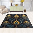 thumbnail image 2 of Yayeee Area Rugs for Living Room 5.2'x4' Non Slip Washable Bedroom Floor Carpet, Navy Blue Art Pattern, 2 of 5