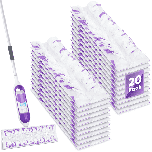 SUGARDAY 20 Pack Disposable Mop Pads Refills for SwifferPower Mop Refills Multi-Surface Mop Pad Replacement for Floor Cleaning