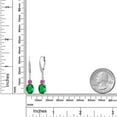 thumbnail image 2 of Gem Stone King 925 Sterling Silver Green Nano Emerald and Pink Moissanite Dangle Earrings for Women with Lab Grown Diamond (3.49 Cttw, Oval 9X7MM), 2 of 3