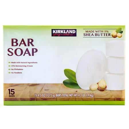 Kirkland Signature Bar Soap with Shea Butter 4.5 Ounce (15 Count)