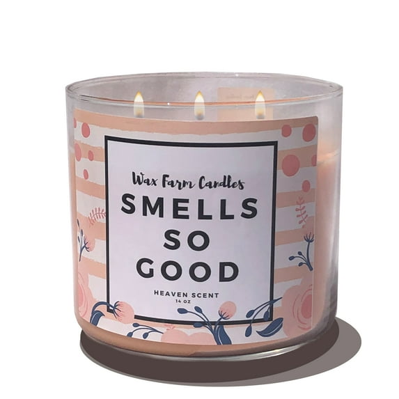 Wax Farm Candles Scented Jar Candle, Smells So Good, 14 oz, Peach Bellini