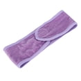 thumbnail image 4 of Diadema facial para spa, maquillaje, ducha, baño, diadema deportiva, toalla elástica ajustable de tela, color morado, 4 of 14