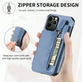 thumbnail image 3 of Jiahe Cover for iPhone XS/X, Credit Card Holder Phone Case with Magnetic Closure,Shockproof Anti-drop Flip Folio Zipper Wallet Kickstand Cover Case, blue, 3 of 6