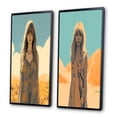 thumbnail image 3 of Designart "Feminine Grace in Retro Portrait Meadows" Fashion Woman Framed Wall Art Set Of 2 - Glam Blue Gallery Wall Frame Set For Home Decor, 3 of 6