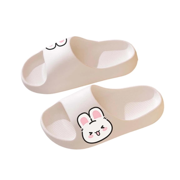 Fnooota Girls Slide Sandals, Non Slip Bathroom Slip On Open Toe Summer Shoes White Size 1-1.5(Big Kids)