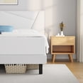 thumbnail image 4 of Queen Bed Frame,Telino Queen Size Platform Bed With Fabric Upholstered Headboard, White,Adult, 4 of 6
