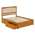 thumbnail image 2 of AFI Mission Queen Wood Platform Bed with Footboard and Storage Drawers, Light Toffee, 2 of 6