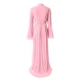 thumbnail image 3 of DuoJiaJ Lace Trim Kimono Robe Sheer Cover Up Lingerie Nightgown With Tie Belt For Boudoir Sleepwear Womens Sleepwear Pink L, 3 of 5