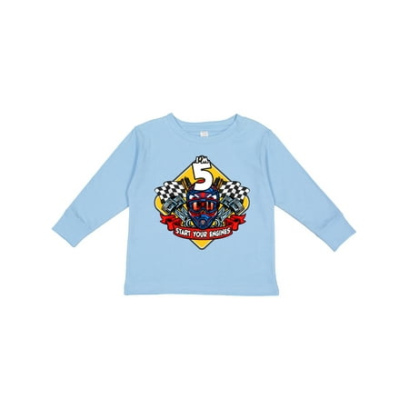 

Inktastic Race Car 5th Birthday Gift Toddler Boy or Toddler Girl Long Sleeve T-Shirt