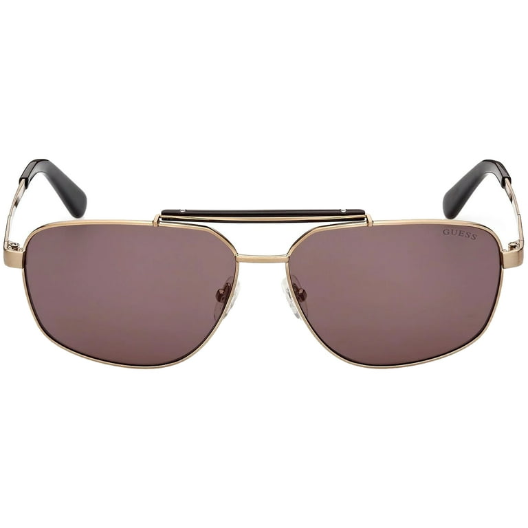 Guess Men's Classic Gold-Tone Round Navigator Sunglasses GU00054