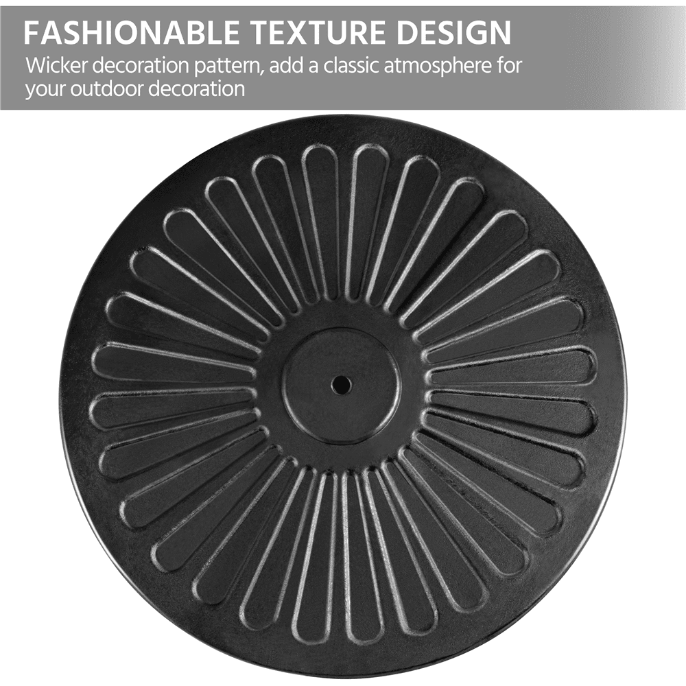 Alden Design 17.5 lbs Black Round Resin and Iron Patio Umbrella Base with Water Resistant