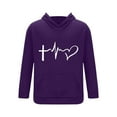 thumbnail image 4 of VBTAPA Men's Tracksuit 2 Piece Outfits Heart Graphic Long Sleeve Hoodies Sweatshirt and Jogger Sweatpants Casual Sweatsuits Set with Pockets Clearance Sale Purple XXL, 4 of 6