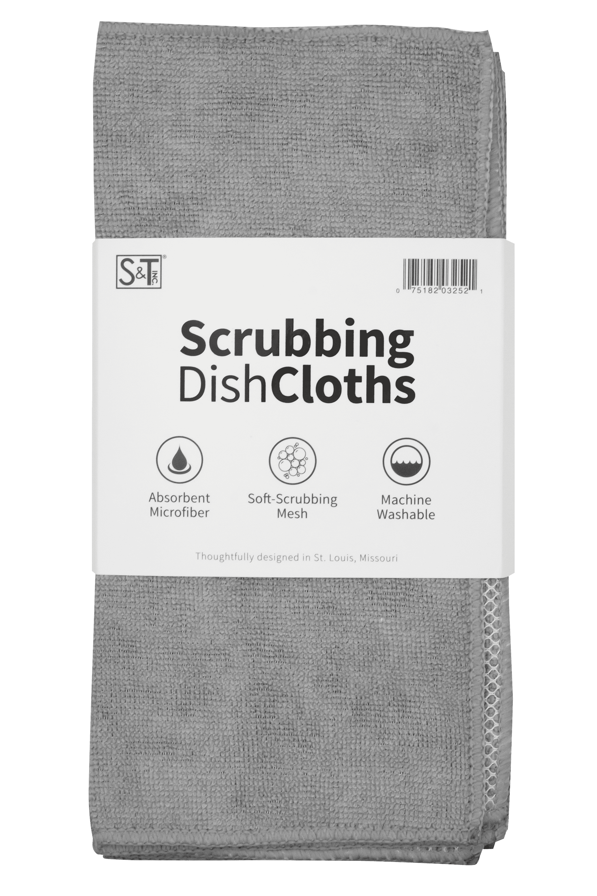  S&T INC. Dish Cleaning Cloths with Poly Scour Side