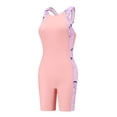 thumbnail image 3 of Girls One Piece Swimsuits Tie Dye Gradient One-Piece Swimsuit with Boy Shorts for Water Activities Bathing Suits for Girls Pink 7-8 Years, 3 of 9