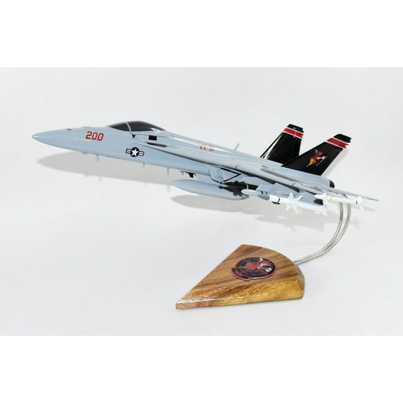 VX-31 Dust Devils F/A-18E Model, Navy, 1/40th (18") Scale, Mahogany, Fighter/Attack