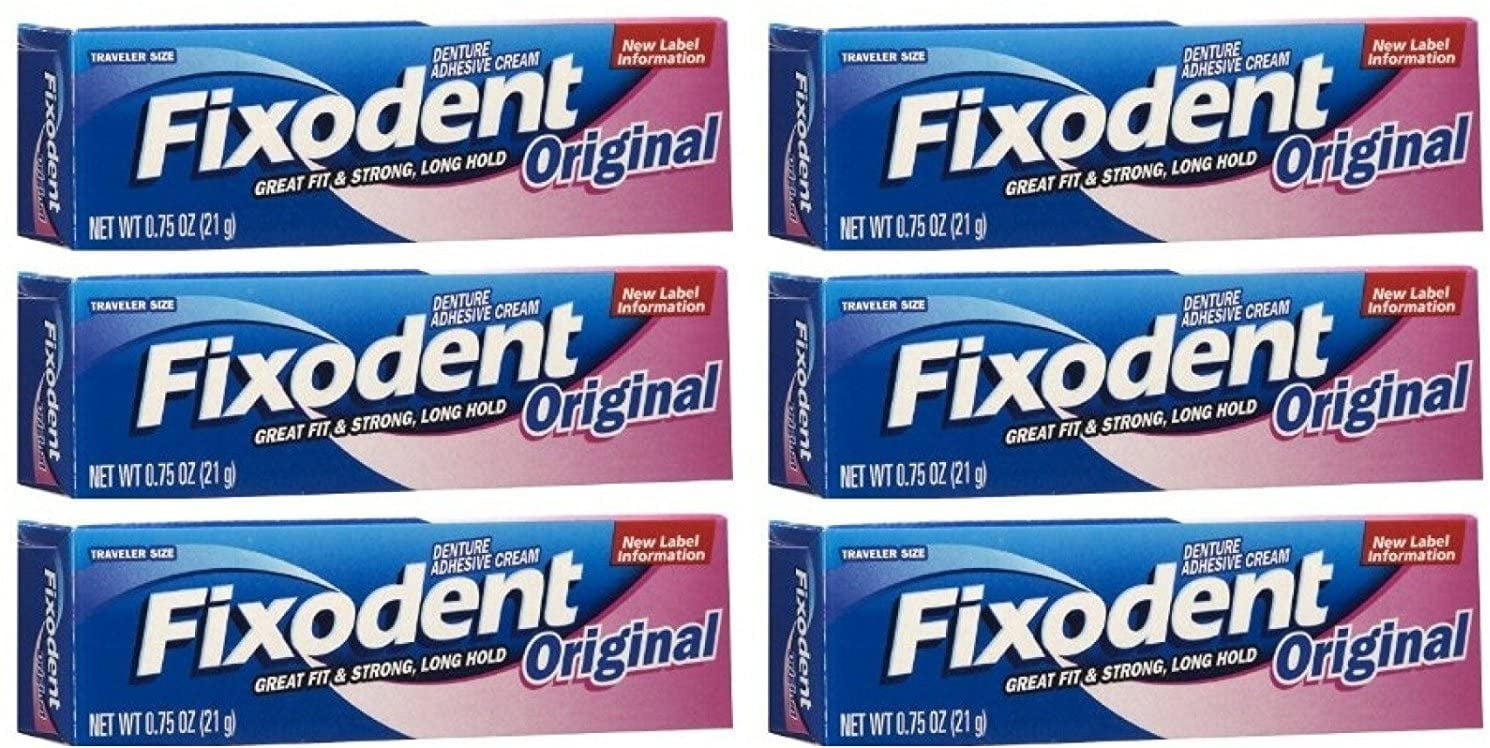 Fixodent Denture Original Strong Adhesive Cream Treatment 0.75 Oz