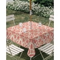 thumbnail image 3 of Square Outdoor Tablecloth with Umbrella Hole Red Orange Baroque Outside Table Cloth Waterproof Patio Table Cover Abstract Art Floral Pattern Zipper Tablecloths for Picnic Party Camping 60x60 Inch, 3 of 8