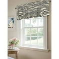 thumbnail image 6 of Beige Black Stripe Curtain Valances for Windows, Modern Abstract Art Lines Wave Kitchen Valance Window Treatment, Light Filtering Block Curtains for Bathroom/Bedroom/Living Room 42'' x 12'', 6 of 9