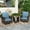 Blue, variant on Summit Living 3-Piece Outdoor Swivel Glider Chairs Set with Coffee Table, Wicker Patio Club Lounge Chairs With Backrests & Cushions, Beige