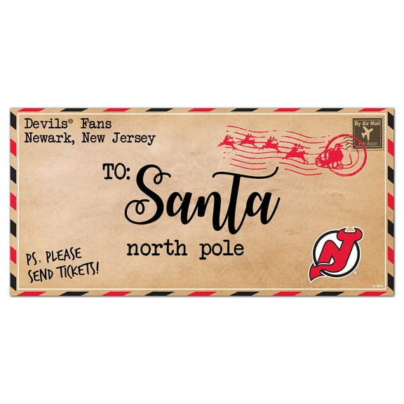 New Jersey Devils 6'' x 12'' Letter to Santa Sign