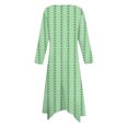 thumbnail image 4 of Long Dress with Sleeves,Summer Casual Dress,Ladies Fashion Printed Long Sleeved Round Neck Casual Irregular Dress, 4 of 5