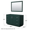 thumbnail image 4 of Wyndham Collection Miranda 54" Wood Single Bathroom Vanity in Green/Nickel Trim, 4 of 5