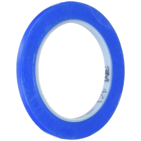 3M 471 IW Blue Vinyl Tape, 1/4" x 36 yd, 5.2 mil