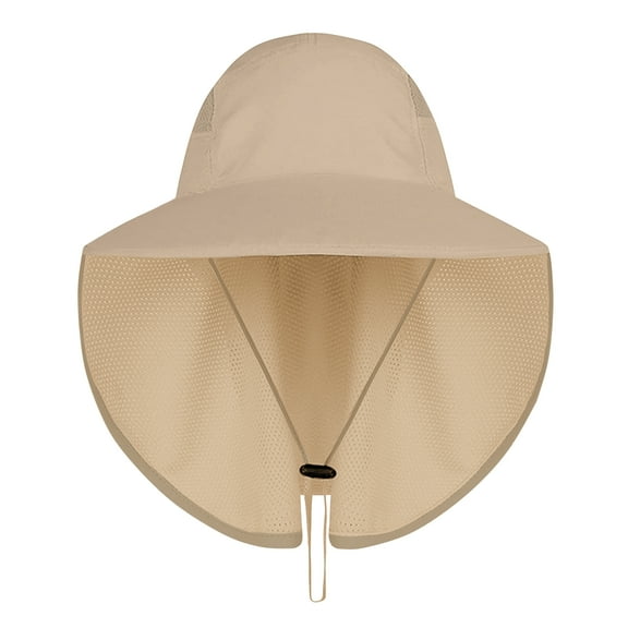 UPF 50 Sun Protection Hat for Unisex Adult UV Solar Protection Wide Brim Outdoor Beach Fishing Bucket Bonnie Cap Visor with Neck Flap Breathable Mesh Lightweight Foldable Windproof C Khaki
