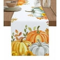 thumbnail image 7 of Thanksgiving Pumpkin Table Runner-Cotton Linen- 108 Inch Holiday Dresser Scarves, Fall Eucalyptus Gold Orange White Tablerunner for Kitchen Coffee/Dining Bedroom Living Room Dinner Scarf Décor 13x108, 7 of 7