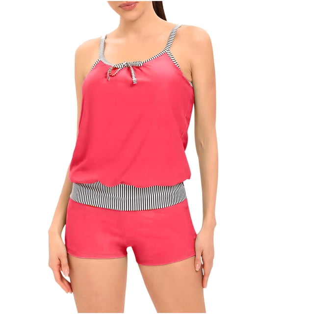 Birdeem Women Sexy with Chest Pad without Underwire Print Patchwork Swimming Trunks Split Swimsuit