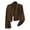 Coffee, variant on Women's Long Sleeves Blazer Solid Loose, Round Neck Casual Jacket with Breathable Lightweight Fabric, Commute Office Coat for Summer Daily Wear