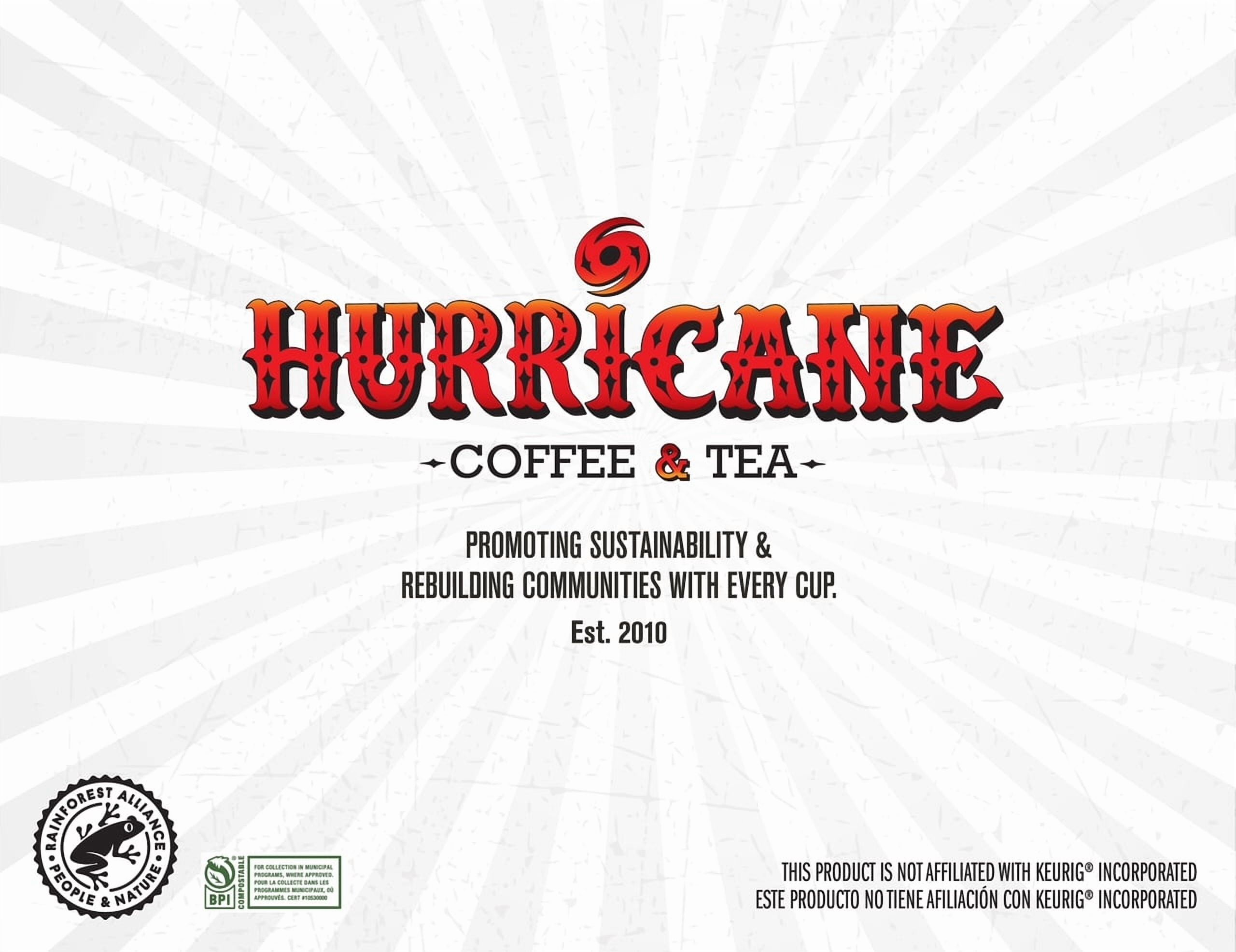 Hurricane Cape Verde Decaf Medium Roast Coffee, Compostable Single Serve Coffee Pods Compatible with Keurig K-Cup Brewers, 20 Count per Box, 4 Boxes