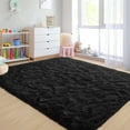 thumbnail image 4 of Nefoso Shag Area Rug, 8ft x 10ft Soft Fluffy Area Rugs for Living Room Bedroom Decor Carpet, Black, 4 of 10