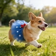 thumbnail image 4 of Chmadoxn Independence Day Pet Costume Set, 4th of July Dog Cat Tutu Skirt Hat Headband, Red White and Blue Patriotic Stars Stripes Outfit for Small Medium Dogs, Memorial Day Party, 4 of 6