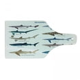 thumbnail image 1 of Shark Cutting Board, Types of Sharks Pattern Whaler Piked Dogfish Whlae Shark Maritime Design Nautical, Tempered Glass Cutting and Serving Board, Wine Bottle Shape, Multicolor, by Ambesonne, 1 of 1