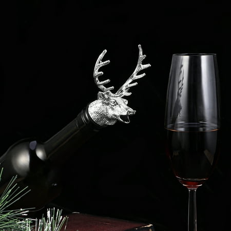 

Deer Head Wine Pourer and Stopper Wine Aerator Decanter Stag with Silicone Rubber