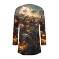 thumbnail image 4 of YVNAURA Lightweight Halloween Cardigan for Women Cute Pumpkin Ghost Print Long Sleeve Open Front Loose Knit Fall Outwear Sweater Party Daily Wear 1 Pack, Grey,XXL, 4 of 4