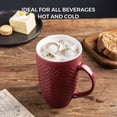 thumbnail image 5 of AmorArc Extra Large Coffee Mugs Set of 6, 20oz Ceramic Tall Coffee Mugs Set with Textured Geometric Patterns for Latte/Tea/Beer/Hot Cocoa, Dishwasher & Microwave Safe,Burgundy, 5 of 8