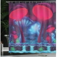 thumbnail image 4 of Ambesonne Forest Shower Curtain, Mushrooms Vibrant Colors, 69"Wx75"L, Blue Red, 4 of 5