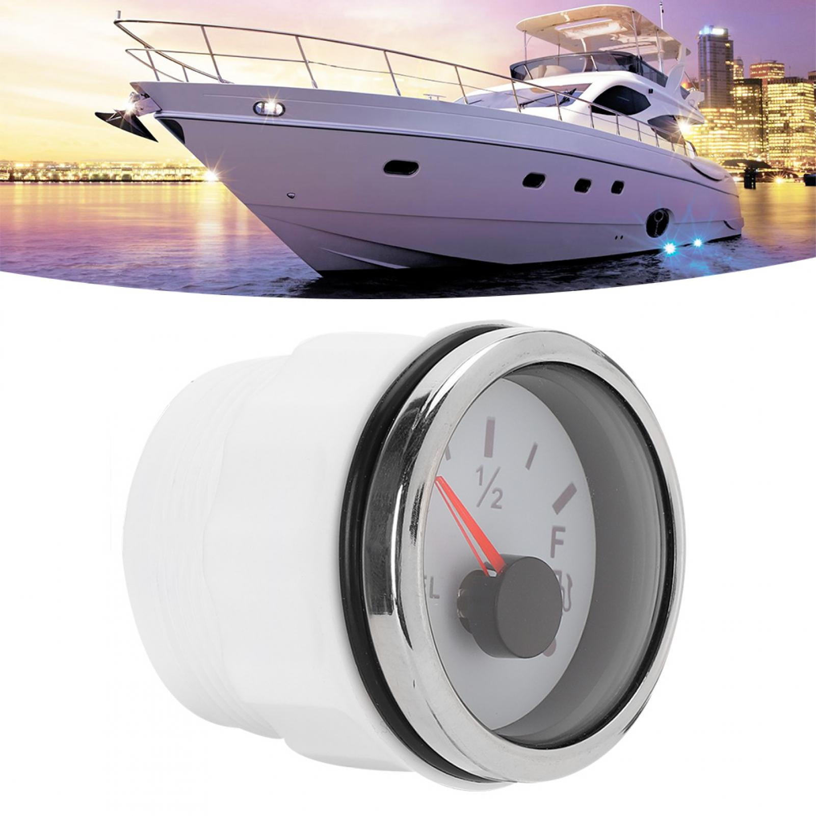 Fuel Level Gauge American Standards Black 2in Fuel Level Meter LED Digital Display Smart Red Light Alarm for Marine Boat Car