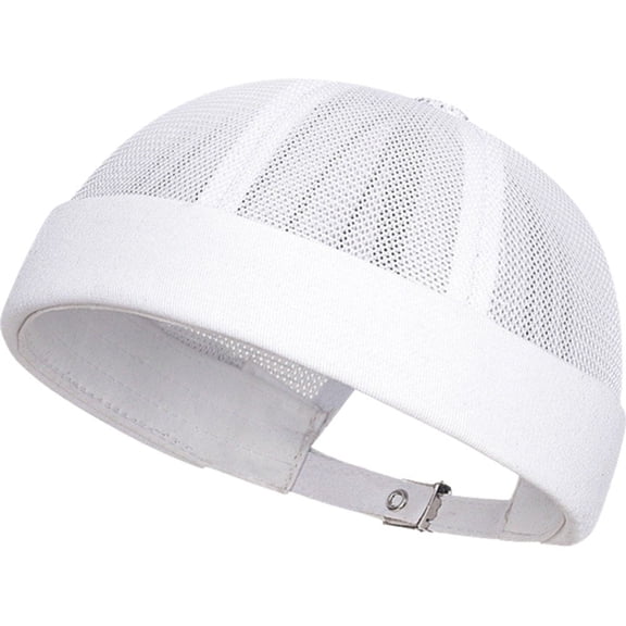 vlrwzc Mesh Beanie Cap Breathable Brimless Sailor Hat Summer Beanie Cap Adjustable Rolled Cuff Cap Retro Skull Caps Hip-Hop Cap