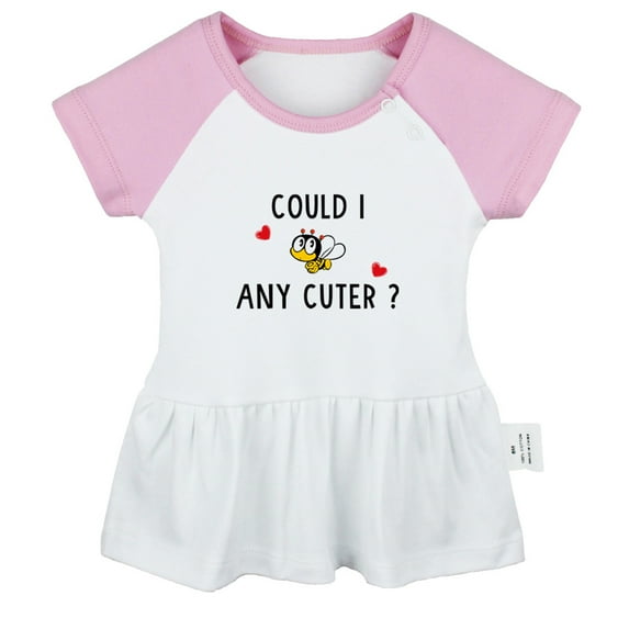Could I Any Cuter Funny Dresses For Baby, Newborn Babies Skirts, Infant Princess Dress, 0-24M Kids Graphic Clothes (Pink Raglan Dresses, 6-12 Months)