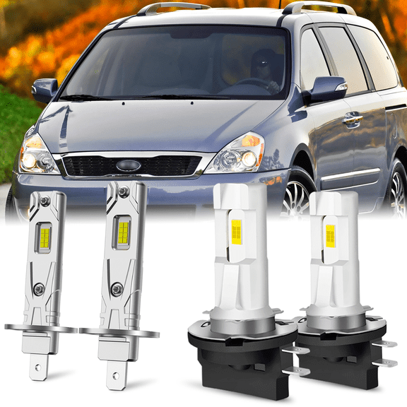 H1 H11B LED Headlight Bulbs for Kia Sedona 2007 2008 2009 2010 2011 2012 2014 High&Low Beam 4pack