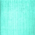 thumbnail image 1 of Ahgly Company Machine Washable Indoor Square Solid Turquoise Blue Modern Area Rugs, 6' Square, 1 of 4