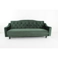 thumbnail image 2 of Copper Grove  Garde Convertible Sleeper Velvet Sofa (Green, Grey, Brown) Green, 2 of 5